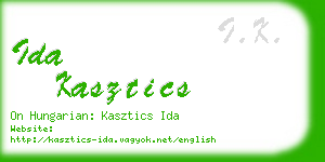 ida kasztics business card